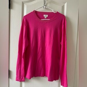NWT J Crew XL Teddie pink cotton sweater